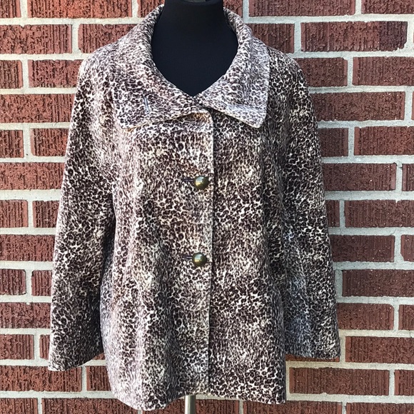 Talbots Jackets & Blazers - Talbots Stylish velvety feel animal print coat